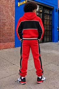 Men’s <b>Red</b> Tracksuit Set Custom Streetwear <b>Hoodie</b> 2 Piece Sportswear Casual Athletic Tracksuit Set with Sublimation Print - Product Image 4