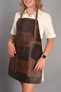 Tablier en cuir personnalisé en gros pour les boutiques de cadeaux, gravure personnalisée, équipement professionnel pour le barbecue et le travail du bois LPN-0283 - Product Image 5