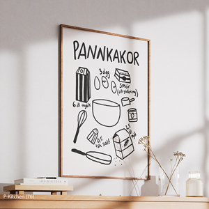 Impression sur toile pour cuisine, affiche illustrative de la préparation des crêpes, décoration murale minimaliste pour cuisine - Product Image 4