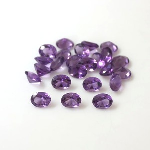 Piedras preciosas sueltas de amatista púrpura natural, corte ovalado, 6x8 mm, facetadas, calibradas, para la fabricación de joyería, venta al por mayor, lote a granel. - Product Image 1