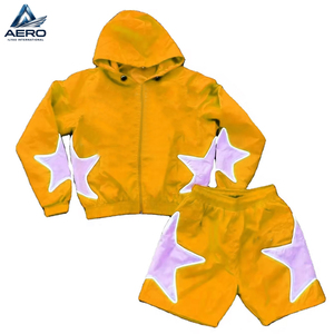 Nouvelles tenues coupe-vent tendance 2026 de haute qualité pour sports de plein air, avec patch étoile personnalisé, style décontracté et fermeture éclair intégrale - Product Image 2