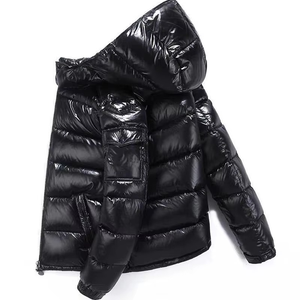 Wholesale High Quality Luxury Men's Winter <b>Jacket</b> Waterproof Windproof Puffer with Thick Down for Outdoor Use Shiny Winter Coat - Product Image 2
