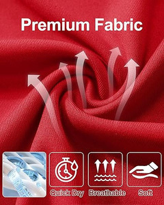 Chemise de bain rouge pour homme à manches longues, protection solaire UV, séchage rapide, pour la pêche et la plage - Product Image 3