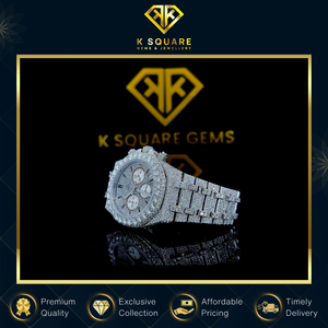 Montre unisexe de luxe en acier inoxydable, étanche, de bonne qualité, avec mouvement automatique à quartz, diamants et verre saphir, à ouverture par bouton-poussoir - Product Image 4