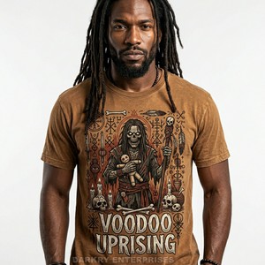 Camiseta Gráfica Vintage Personalizada Verde Oliva con Estampado del Cuarto Caballero Apocalíptico para Hombre, de Algodón Pesado, Estilo Retro Lavado, Streetwear - Product Image 3
