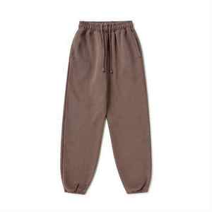 Pantalon de survêtement marron pour homme, taille élastique, cordon de serrage, poches latérales, respirant, tricoté, décontracté, pour l'automne - Product Image 1