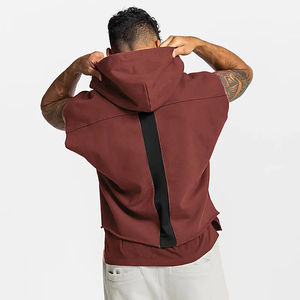 Camiseta sin mangas con capucha para gimnasio para hombre – Chaleco de culturismo sin mangas de algodón |   Sudadera Deportiva para Entrenamiento Físico y Muscular - Product Image 2