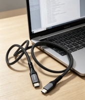 Câble de synchronisation USB 3.2 Gen2 USB-C vers C 5A 100W PD à charge rapide, en alliage d'aluminium tressé et nylon robuste
