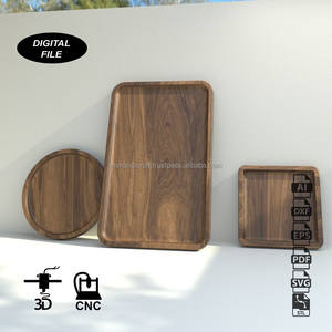 Bandejas tripletas modernas para servir, limas CNC para madera (SVG Dxf Pdf Eps Ai Stl) decorativas - Product Image 3
