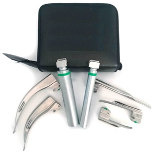Ensemble d'instruments de laryngoscope Macintosh à cinq lames, éclairage manuel par fibre optique, en acier inoxydable, pour la gestion des voies respiratoires en milieu médical - Product Image 2
