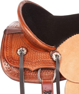 Selle de cheval en cuir véritable Western Set de selles de course et de baril anglais de qualité supérieure pour l'équitation - Product Image 5