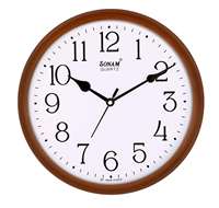Jam Dinding Analog Sonam Quartz Bingkai Kayu Bulat Desain Tradisional Operasi Senyap Buatan India Model 387