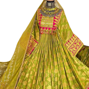 Robe afghane artisanale haut de gamme pour femme, style Kuchi, ethnique, vintage, tribale, avec broderies complexes et manches longues. - Product Image 2