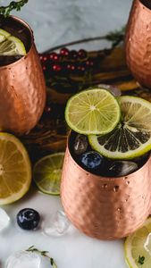 Copper <b>glasses</b> for gifting premium metal tumblers for <b>water</b> juice cocktail use durable reusable kitchen bar drinkware set - Product Image 5