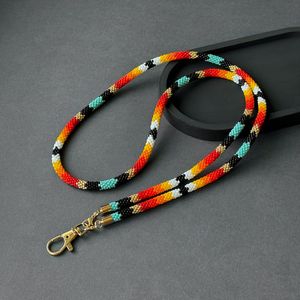 Handmade Boho Beaded <b>Lanyard</b> for ID Cards Fashion Badge Holder Necklace for Women and Office Use At Best Price - Product Image 3
