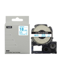 Cartouche de ruban adhésif compatible Tatrix SS18BW LC-5WLN 18 mm bleu sur blanc pour imprimante d'étiquettes Epson pour imprimante d'étiquettes KING JIM