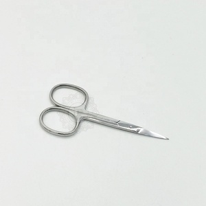 Tijera profesional para pestañas con acabado plateado, punta afilada, corte suave para uso prolongado para cutícula, etiqueta privada personalizable - Product Image 1