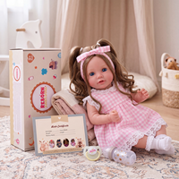 Poupée réaliste pour bébé fille Babeside 20" Dara, cheveux longs bruns bouclés, corps en vinyle souple et tissu, aspect réaliste, vente en gros d'usine personnalisée