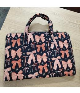 Funda Protectora para Portátil de Tela de Algodón Acolchada con Asa, Cierre de Cremallera, Estampados de Dibujos Animados, Duradera, con Múltiples Bolsillos, para Niños y Mujeres - Product Image 1