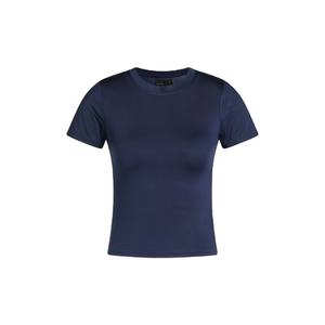 Tops de mujer de color sólido, ropa de calle de estilo redondo, cuello redondo, manga corta, tela de algodón, camiseta transpirable, proveedor de Bangladesh - Product Image 5