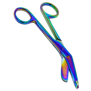 Ciseaux chirurgicaux manuels en acier inoxydable multicolores, outil médical de premiers secours pour usage clinique et hospitalier - Product Image 1