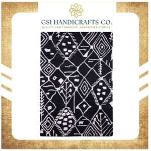 Tapis géométrique noir et blanc à poils ras, style marocain, rectangulaire, pour salon – Vente chaude directe usine - Product Image 2