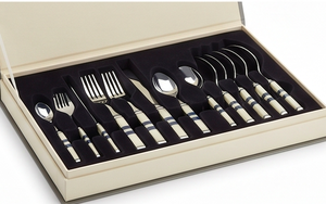 Ensemble de couverts classiques 5 pièces avec manches en céramique, passe au lave-vaisselle, pour la vaisselle de mariage - Product Image 6