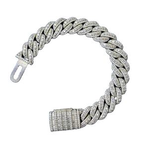 กำไลข้อมือเพชร VVS มอยส์ซาไนต์ แบบล็อคสั่งทำพิเศษ ชุบทอง เงินสเตอร์ลิง สำหรับผู้ชายและผู้หญิง - Product Image 1