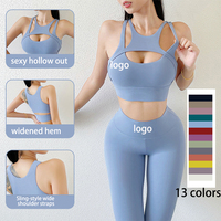 Ensemble de sport OEM sexy réversible 2 pièces respirant grande taille imperméable avec soutien-gorge de sport et leggings de gym pour l'entraînement et le yoga, taille élastique pour un effet push-up fessier
