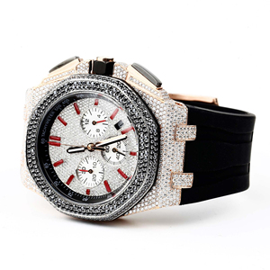 Montre Moissanite Iced Out VVS Diamant Hip Hop Tendance Finition Premium Homme Acier Inoxydable Quartz Bracelet 20mm Cadran Verre - Product Image 2