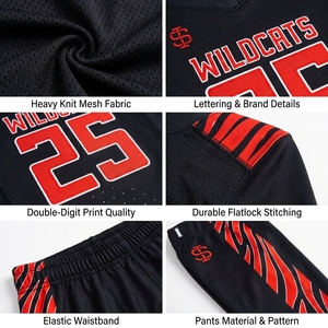 Ensemble maillot et pantalon de football américain respirant en polyester compressif pour entraînement et matchs d'équipe - Product Image 6
