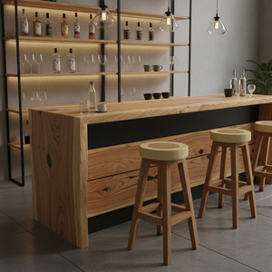 Solid Suar Wood <b>Log</b> <b>Slice</b> Bar Stool Natural Finish Handmade Wooden Bar Chair for Kitchen Island Home Bar Cafe Use Restaurant Set - Product Image 5