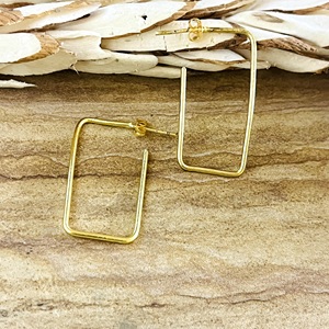 Pendientes de Aro Rectangulares Geométricos de Diseño Único, Estilo Bohemia, Chapados en Oro de 18k, con Forma de Polígono Cuadrado, Joyería para Fiesta, Venta al Por Mayor OEM - Product Image 2