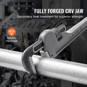 Jeu de clés à molette réglables pour plomberie, 3 pièces, 10'', 14'', 18'', en aluminium, pour tuyaux droits, avec mâchoires haute résistance, Ergo - Product Image 2