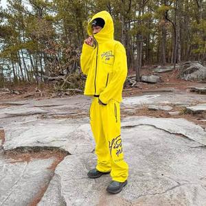 Ensemble de survêtement léger brodé avec logo d'usine OEM, coupe oversize, coupe-vent en nylon - Product Image 1