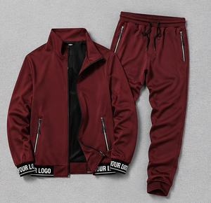 Modern Premium Tracksuit Set Custom Logo Rib Full <b>Zip</b> <b>Jacket</b> and Jogger Pants Athleisure Sportswear for Men and Women - Product Image 6