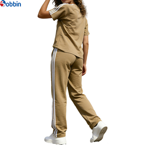 Conjunto Deportivo de 2 Piezas para Mujer, de Alta Calidad, Ecológico, Resistente, Informal, de Verano, Manga Corta, Cuello Redondo, con Franja Lateral - Product Image 2