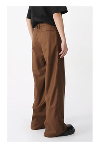 New Style Casual Lightweight High-Waist Breathable Canvas <b>Trousers</b> Straight Wide Leg Loose Baggy for <b>Men</b> - Product Image 5