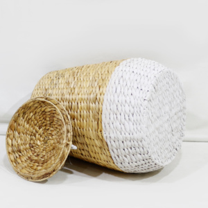Cute Animal Seagrass Eco-Friendly Multifunction Modern Design <b>Laundry</b> & Toy Storage Hamper <b>with</b> <b>Lid</b> - Product Image 4