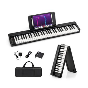 Pianoforte Digitale Wireless a Grandezza Naturale con Design Pieghevole, Tasti in Legno e Batteria Ricaricabile - Product Image 1