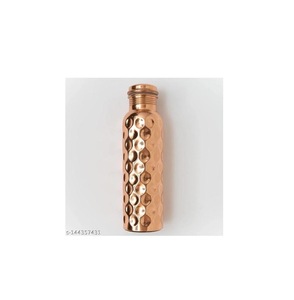 ILAHI's Hammered Copper Eco-Friendly 500ml <b>Water</b> <b>Bottle</b> Lid Classic Design Home Office Travel Outdoor Uttar Pradesh - Product Image 4