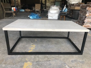Table basse de luxe avec pieds en métal, meuble moderne de haute qualité, table à manger, surface en béton, offre spéciale - Product Image 3