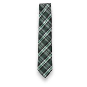 Cravate à carreaux vertes de qualité supérieure pour hommes |   Cravate de créateur tissée, formelle, pour affaires, mariage ou soirée |   Style de Vêtements Cadeaux de Luxe à l'Exportation - Product Image 2