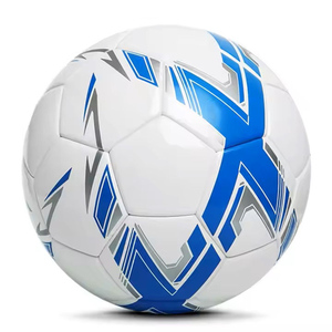 Custom Soccer Ball White <b>Blue</b> Graphic Design Training Match Football Durable PU <b>Material</b> Professional Size Standard Ball - Product Image 4