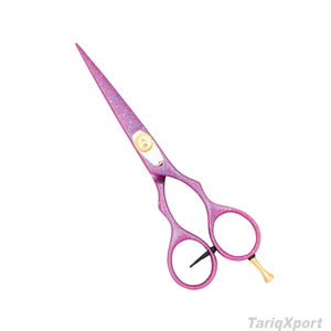 Tijeras de Peluquería Profesionales de Acero Inoxidable de 5.5 Pulgadas, Ligeras, con Mango Largo, Color Rosa, Anillo de Dedo Extraíble - Product Image 5