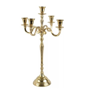 Antique Finish Metal <b>Candelabra</b> For Home Decor And Wedding Table Styling With Elegant Decorative Candle Arms - Product Image 3