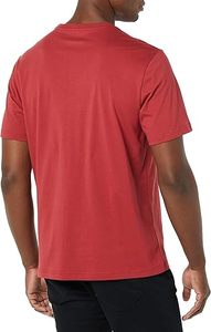 T-shirt à manches courtes pour homme, couleur unie, col rond, coupe classique, tricot décontracté, rouge marine - Product Image 3