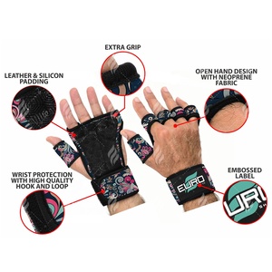Guantes de levantamiento de pesas cómodos personalizados OEM en neopreno que ofrecen palmas acolchadas, soporte para muñecas y diseño duradero - Product Image 6