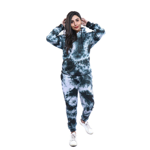 Ensemble décontracté 2 pièces pour femme en coton 100 % toile, sweat à capuche et pantalon de survêtement, imprimé camouflage, idéal pour l'hiver et les activités de plein air - Product Image 4