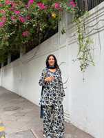 Ensemble haut et pantalon en coton imprimé pour femme, avec dupatta en faux georgette à motif gaufré, en matériau recyclé – Vente en gros